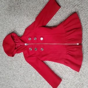 Girls red winter peacoat little red riding hood size 4 girls